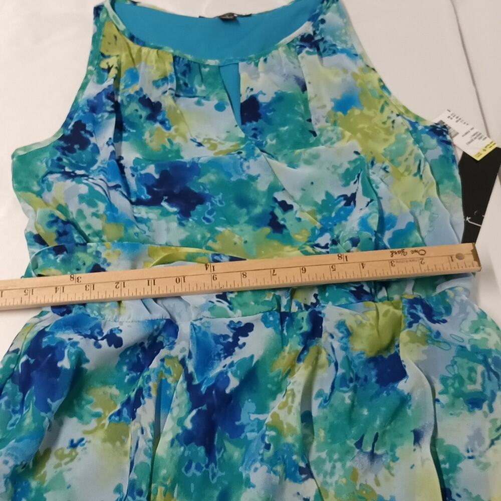 R & K asymmetrical sleeveless keyhole turquoises Midi Dress Sz 8 (M) NWT. summer - Picture 9 of 14